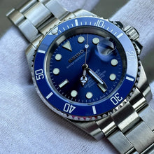 Seiko Mod Submariner "Argent et bleu"