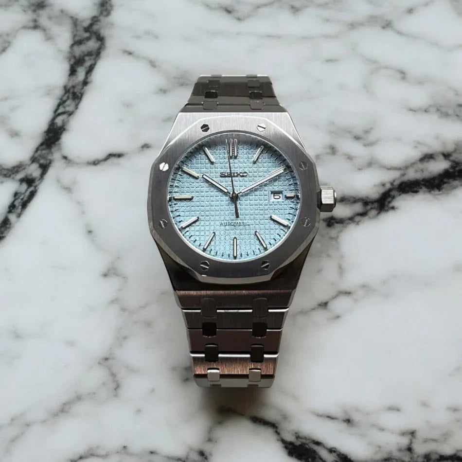 Seiko Mod Royal Oak "Bleu clair"
