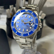 Seiko Mod Submariner "Argent et bleu"