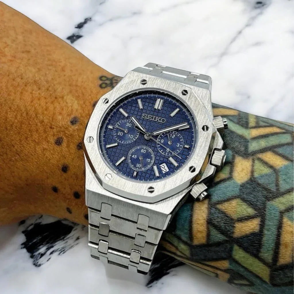 Seiko Mod Royal Oak Chronograph "Bleu"