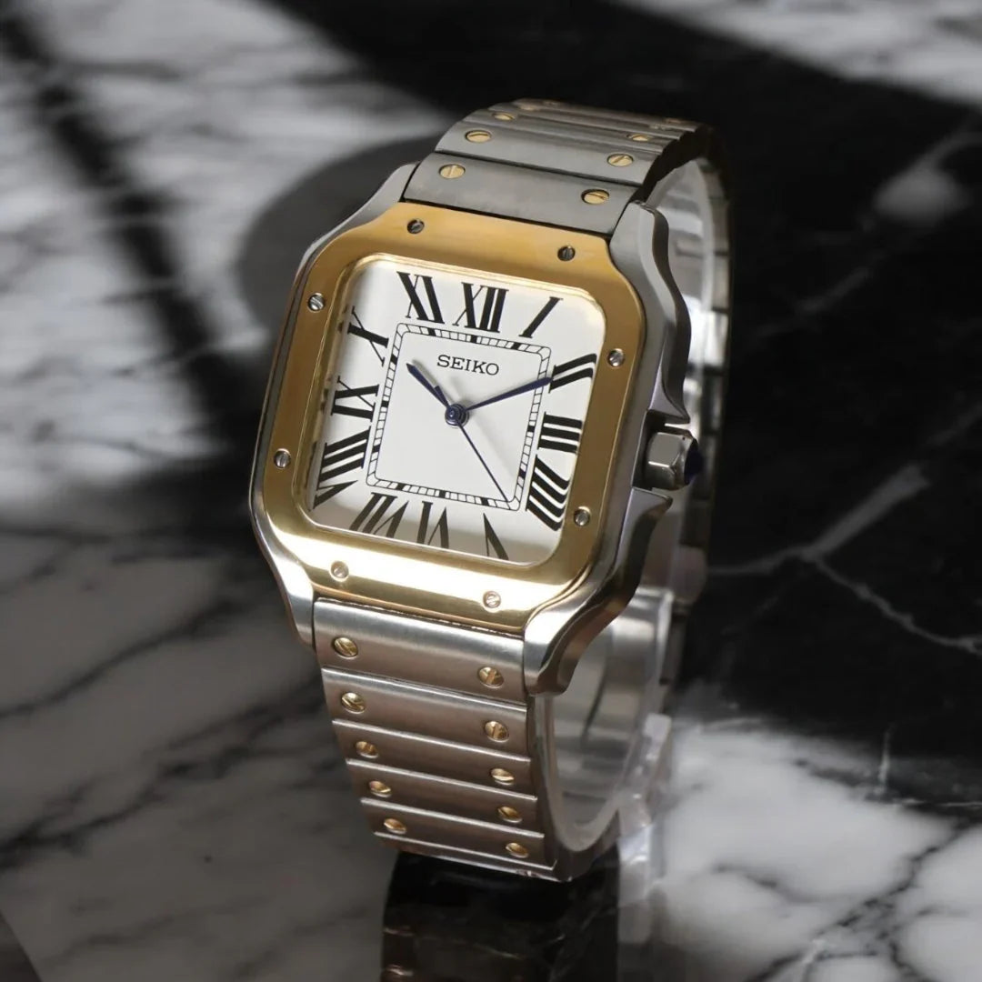 Seiko Mod Santos "Bicolore or et acier"