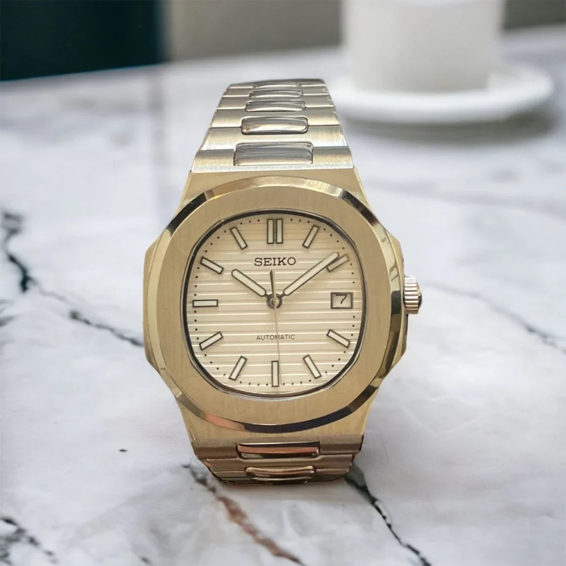 Seiko Mod Nautilus "Blanc cassé"