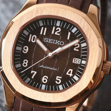 Seiko Mod Aquanaut "Or rose et bordeaux"