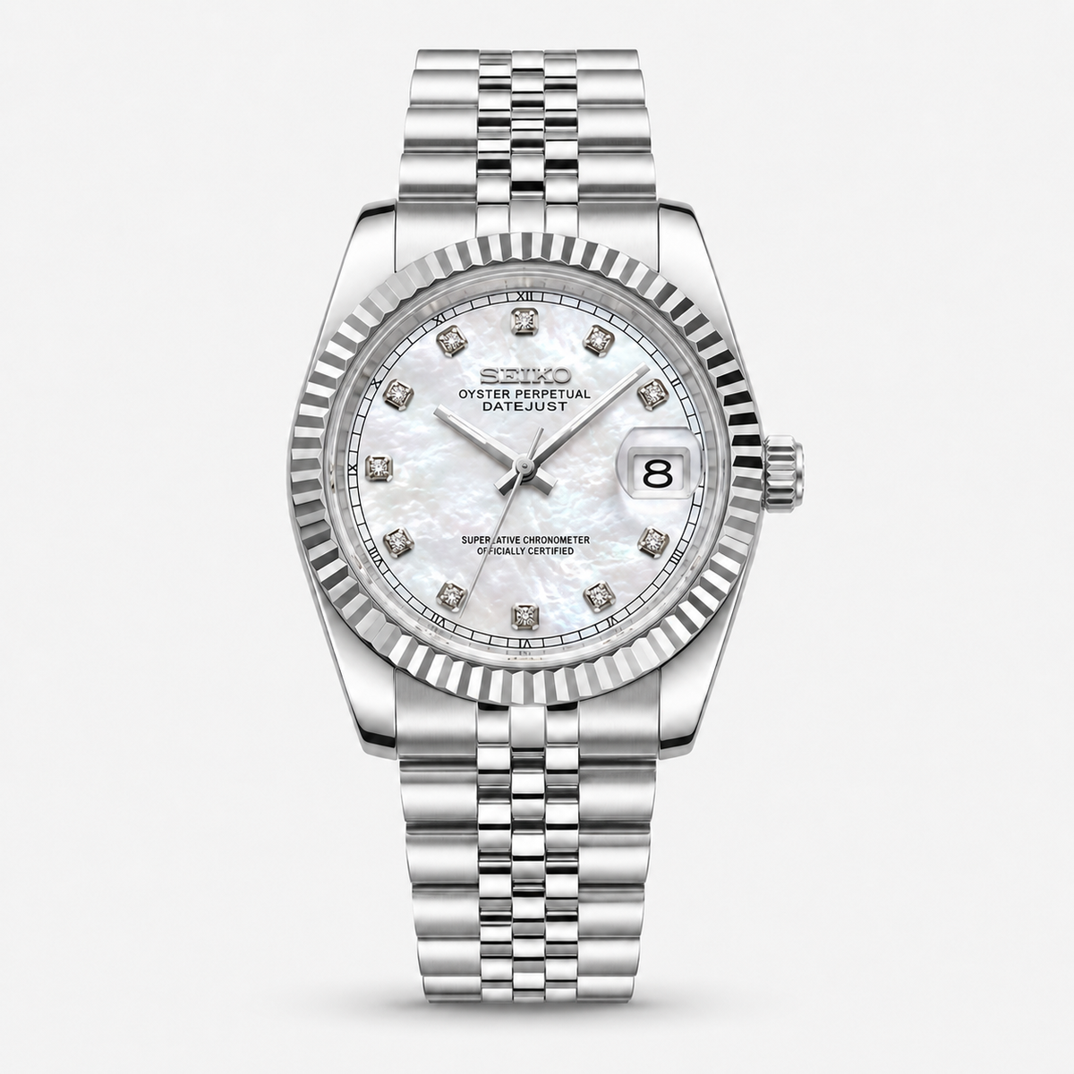 Seiko Mod Diamond Datejust "Cadran nacré"
