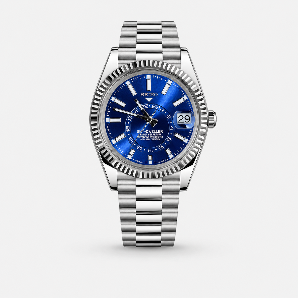 Seiko Mod Sky-Dweller "Cadran bleu"