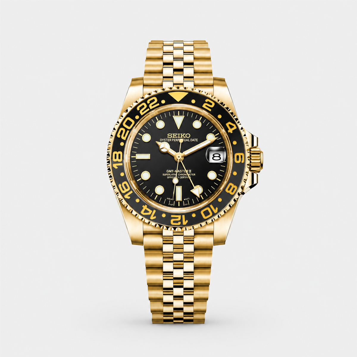 Seiko Mod GMT MASTER II "Or/noir"
