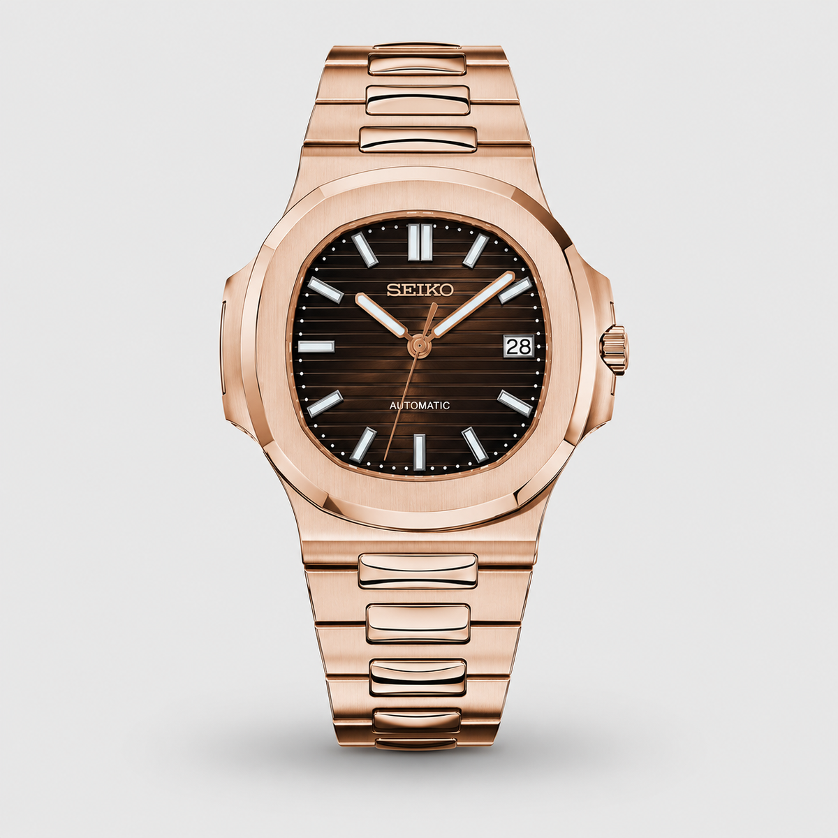 Seiko Mod Nautilus "Or rose chocolat"