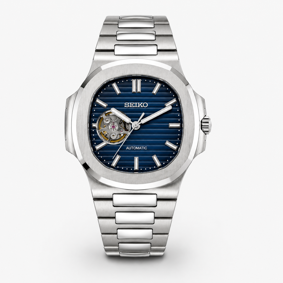 Seiko Mod Nautilus "Cœur ouvert bleu foncé"