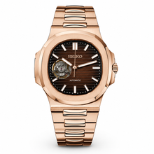 Seiko Mod Nautilus "Cœur ouvert or rose chocolat"