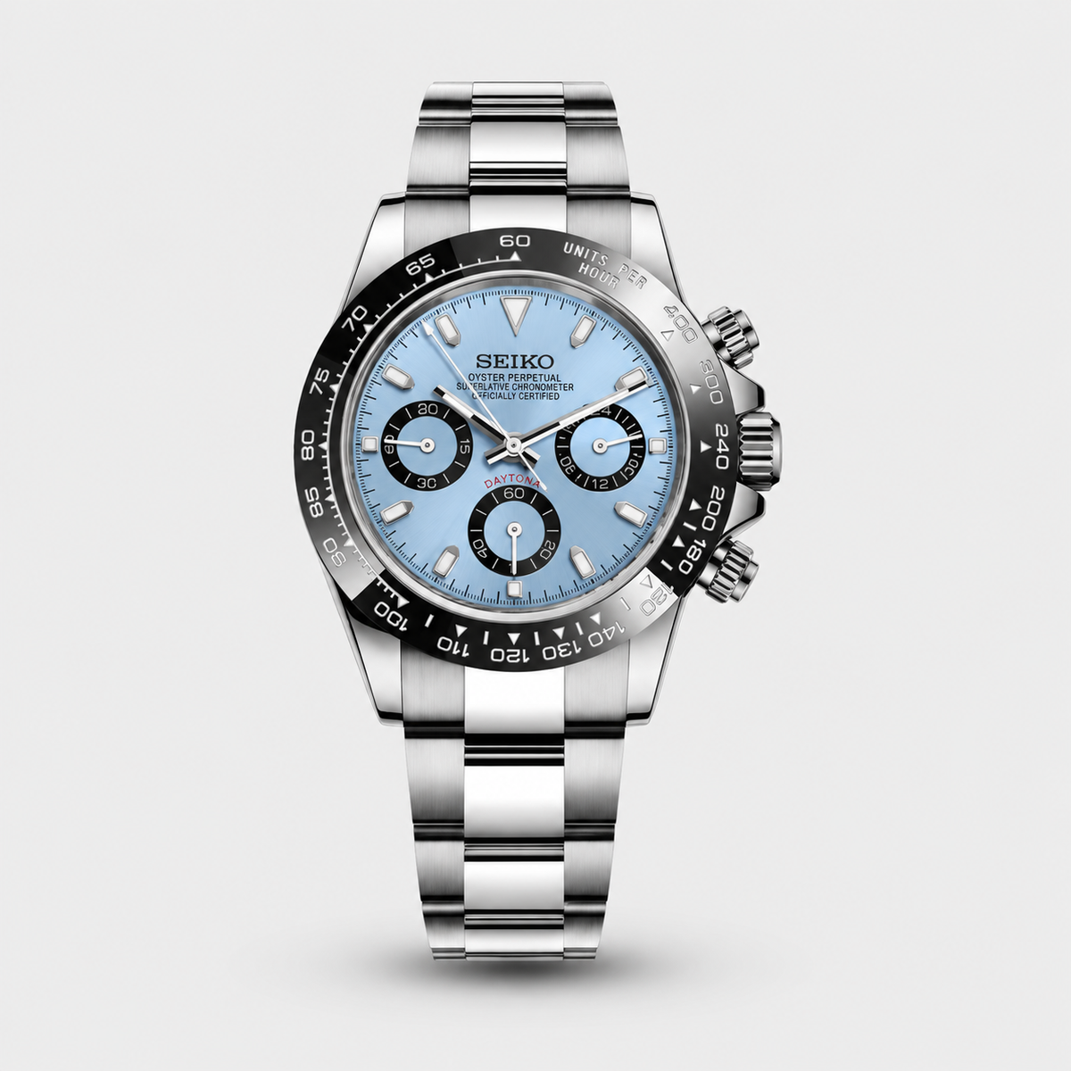 Seiko Mod Daytona "Bleu glacier"