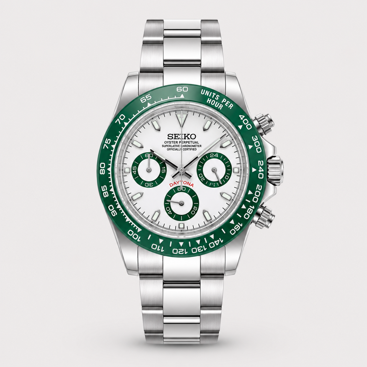 Seiko Mod Daytona "Vert/blanc"