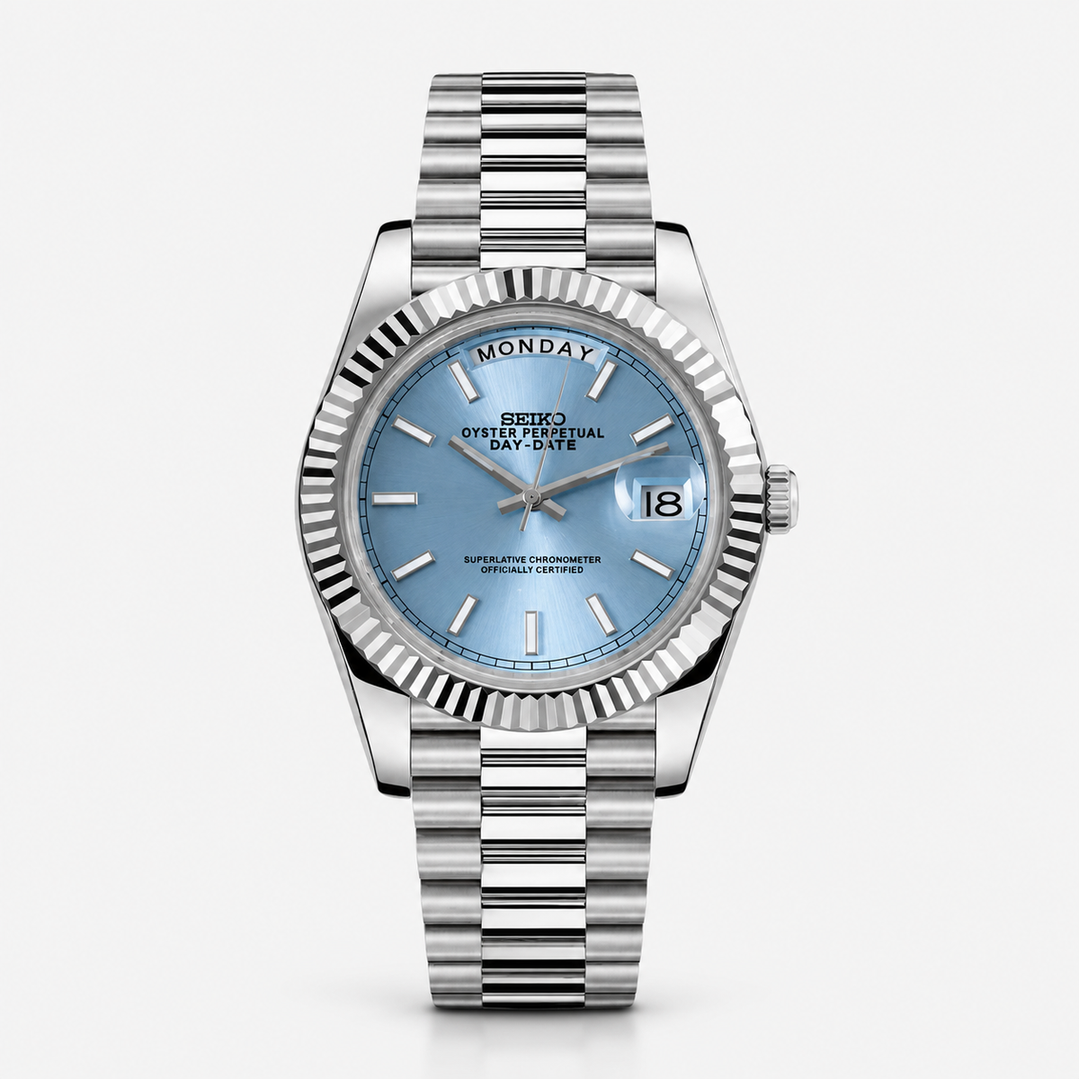 Seiko Mod Day-Date "Bleu glacier"
