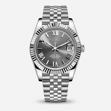 Seiko Mod Datejust "Gris, chiffres romains"