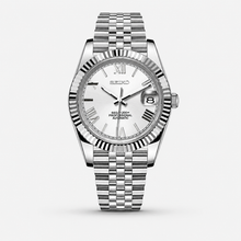 Seiko Mod Datejust "Blanc, chiffres romains"