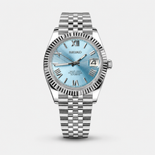 Seiko Mod Datejust "Bleu glacier, chiffres romains"