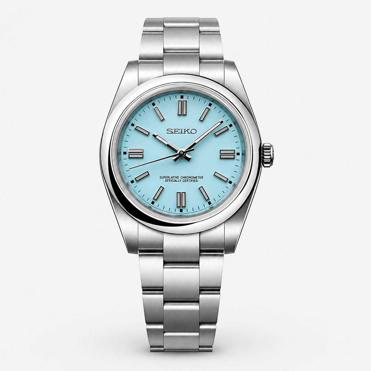 Seiko Mod Datejust "Bleu clair"