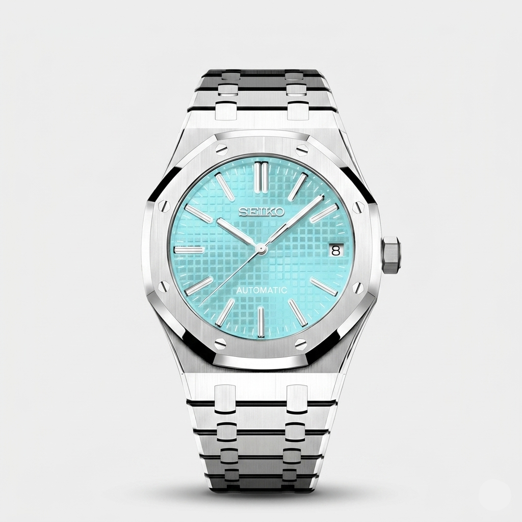 Seiko Mod Royal Oak "Bleu clair"