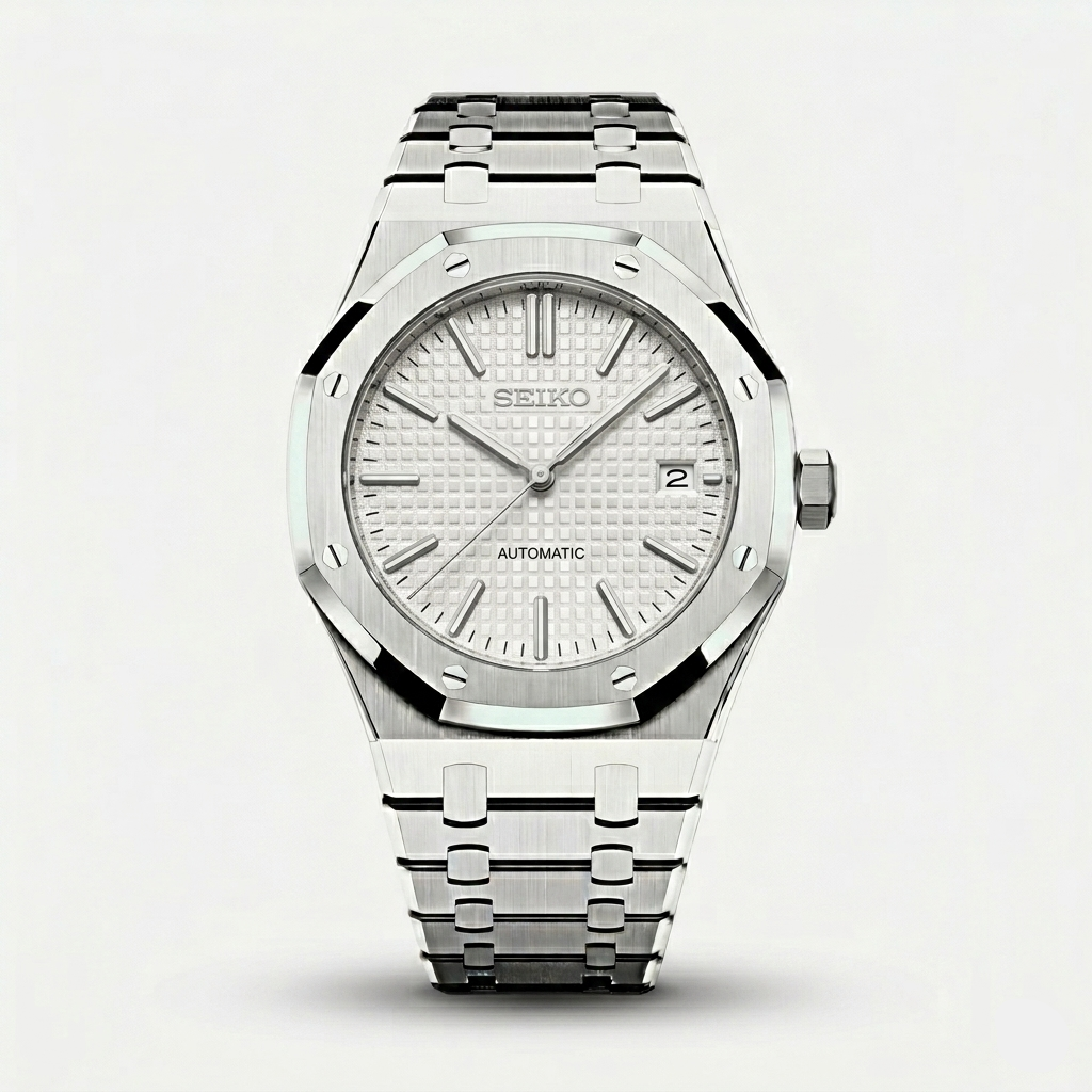 Seiko Mod Royal Oak "Blanc classique"