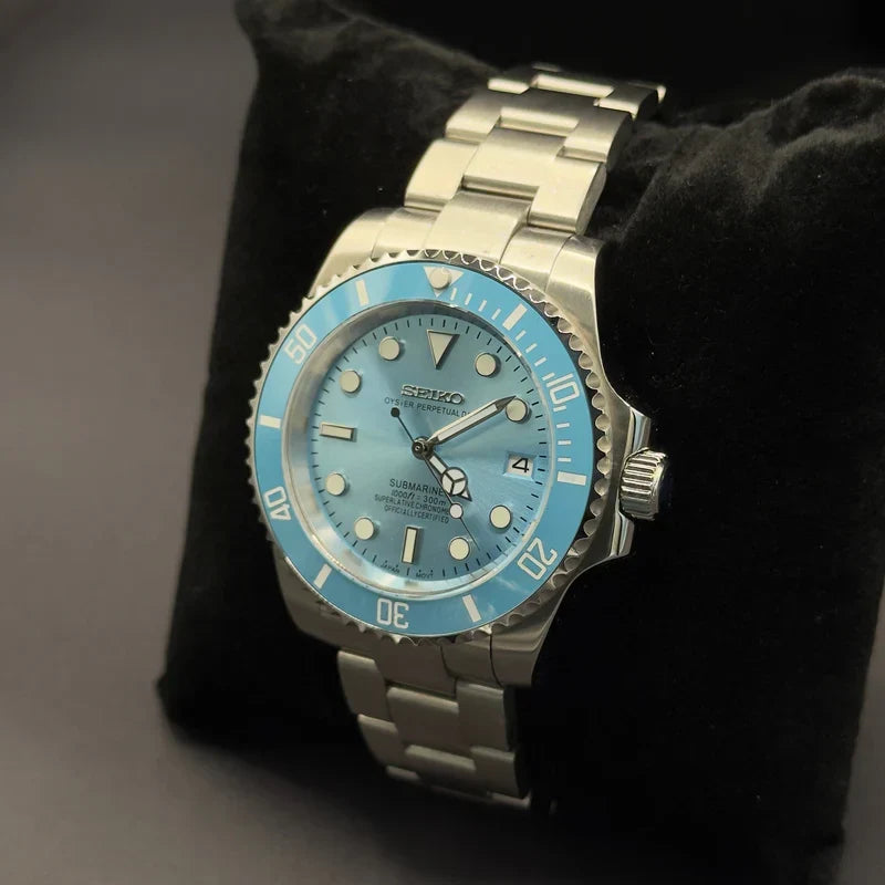 Seiko Mod Submariner "Bleu pastel"